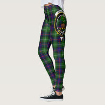 Leggings femininas com o desenho da crista do clã 