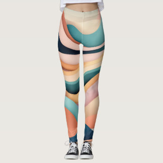 leggings femininas com ondas coloridas