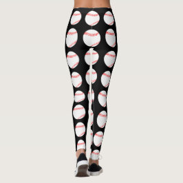 Leggings femininas com padrão de beisebol