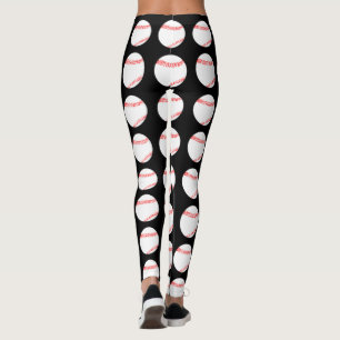 Leggings femininas com padrão de beisebol