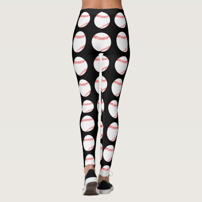 Leggings femininas com padrão de beisebol (Verso)