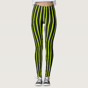 Leggings Femininas com Padrão de Listras Verticais