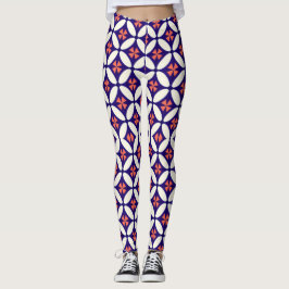 Leggings femininas com padrão geométrico elegante
