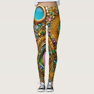 leggings femininas com pedra e joias