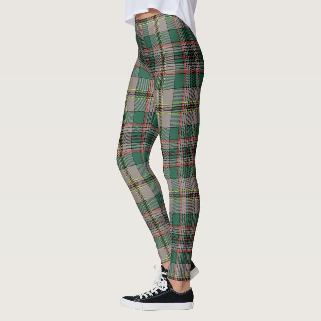 Leggings femininas com tartã antiga do clã Scotste (Esquerda)
