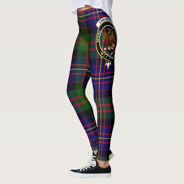Leggings femininas com xadrez Crest do Clã Chalmer (Esquerda)