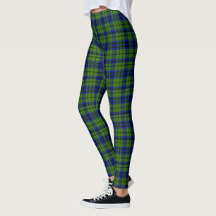 Leggings femininas com xadrez do Clã Dickson Scots