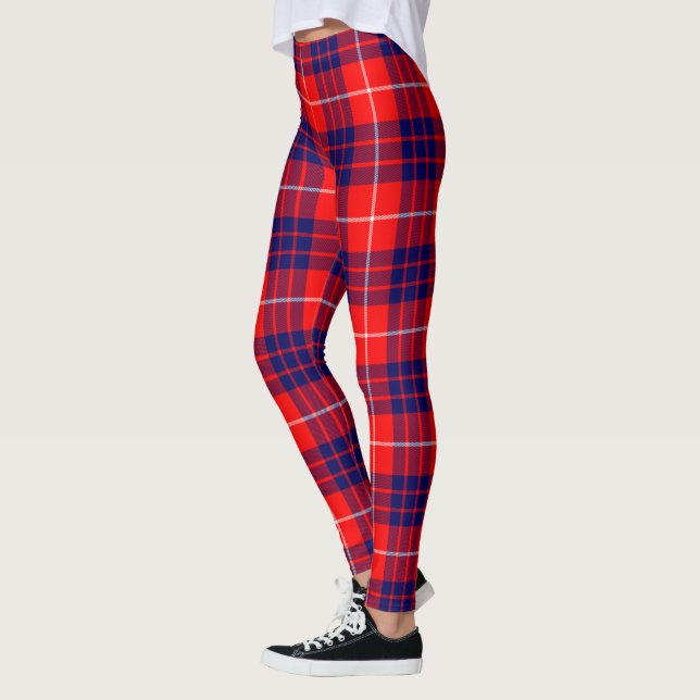 Leggings femininas com xadrez do Clã Hamilton Scot (Esquerda)