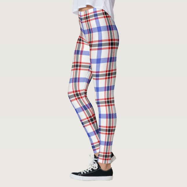 Leggings femininas com xadrez moderno do clã Scots (Esquerda)