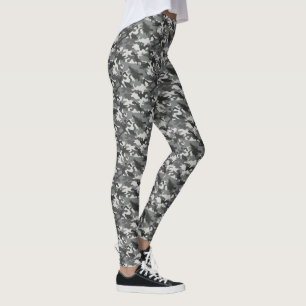 Leggings femininas da cinza Camo