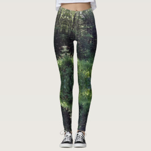 Leggings femininas das árvores verdes modernas