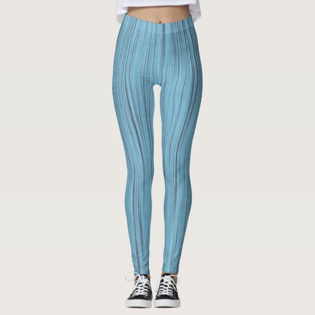 Leggings femininas das linhas azuis (Frente)