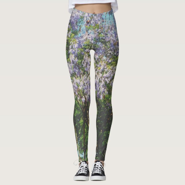 Leggings femininas de elastano de design incomum  (Frente)
