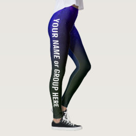 Leggings femininas de nome e texto personalizados