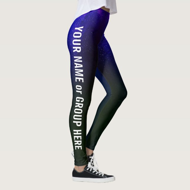 Leggings femininas de nome e texto personalizados (Direita)