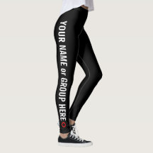 Leggings femininas de nome e texto personalizados