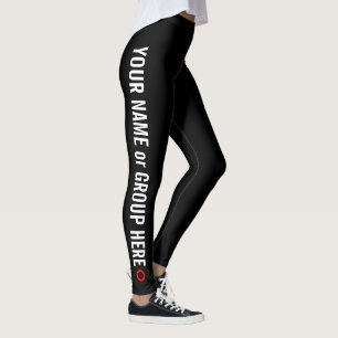 Leggings femininas de nome e texto personalizados