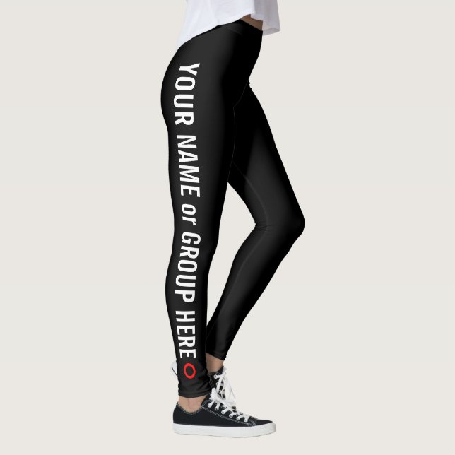 Leggings femininas de nome e texto personalizados (Direita)