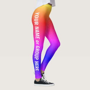 Leggings femininas de nome e texto personalizados