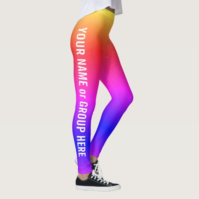 Leggings femininas de nome e texto personalizados (Direita)