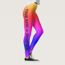 Leggings femininas de nome e texto personalizados