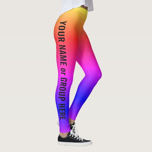 Leggings femininas de nome e texto personalizados (Direita)
