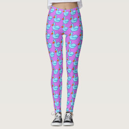Leggings femininas de pata azul