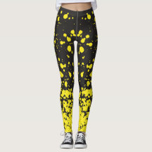 Leggings femininas de pontas amarelas