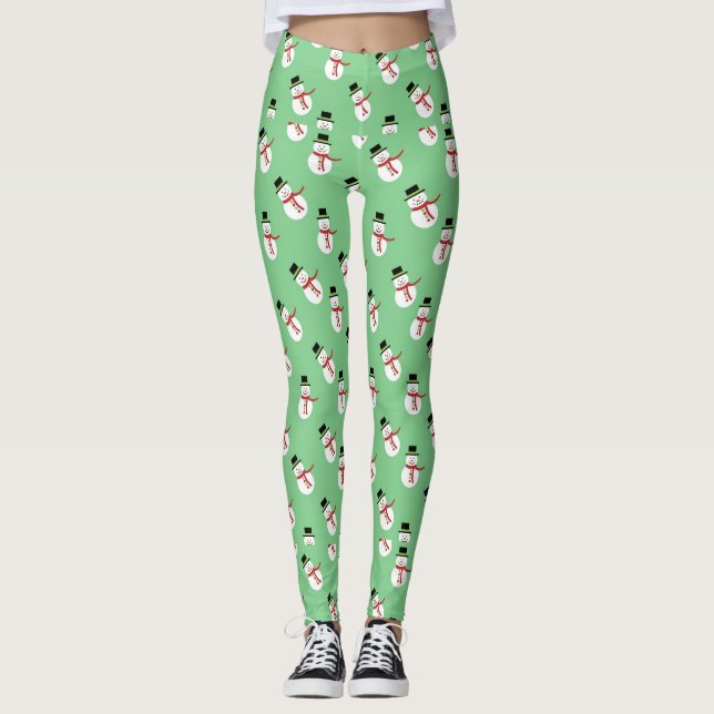 Leggings femininas de Snowman (Frente)