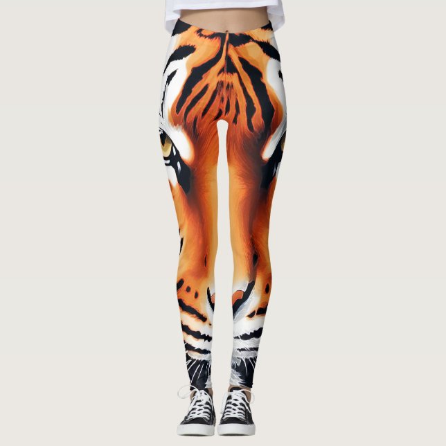 Leggings femininas de Tigre (Frente)