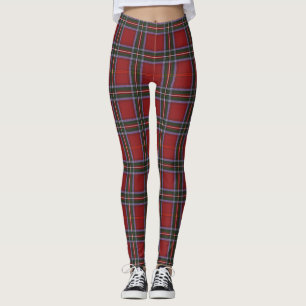 Leggings femininas de Xadrez Vermelha Multicolorid