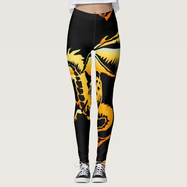 Leggings femininas do dragão (Frente)