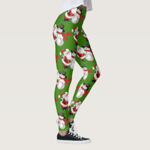Leggings femininas do Papai Noel Snowman