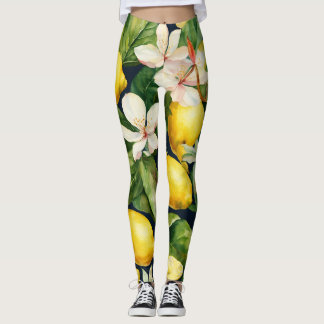 leggings femininas em amarelo-limão e verde