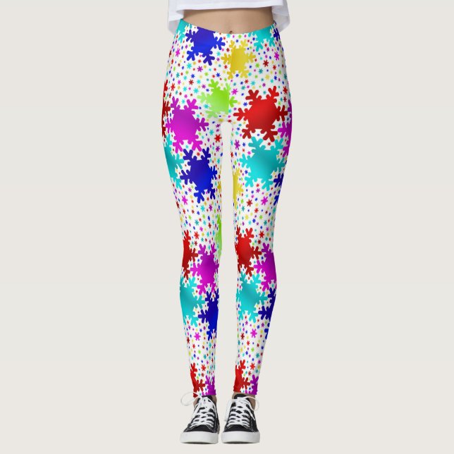 Leggings femininas em floco de neve (Frente)