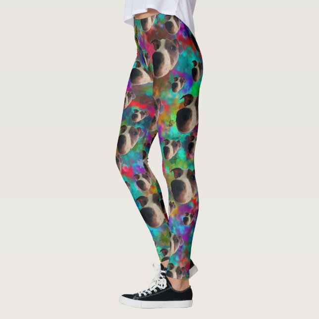 Leggings Femininas Psicanodélicas Jack Russell (Esquerda)