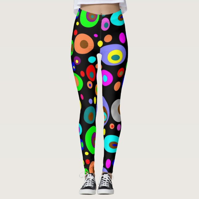 Leggings femininas psicodélicas (Frente)