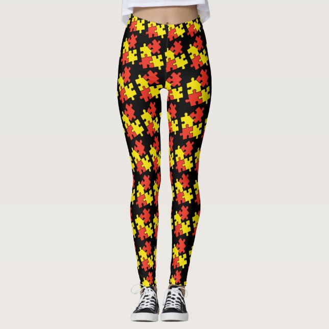 Leggings femininas - Quebra-cabeça (Frente)