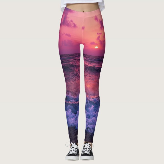 Leggings femininas | SunSet Roxo de Malhação Ecoló (Frente)