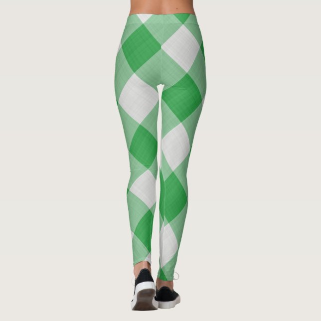 Leggings Femininas Verde/Branco (Verso)