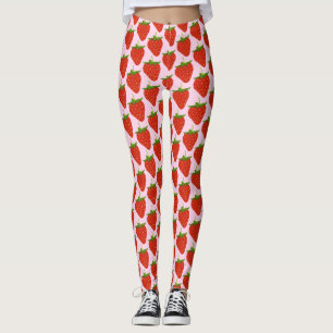 Leggings Feminino Padrões de Morango