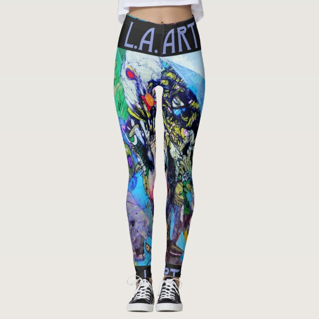 Leggings femininos de arte de LA (Frente)
