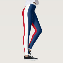 Leggings Femininos - Vermelho Branco & Azul