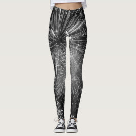 Leggings Finais de Preto e Branco do Fireworks