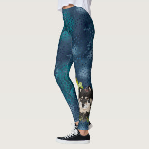 Leggings finlandesas de Lapphund (tons azuis)