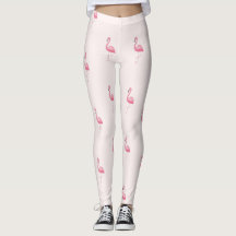 Leggings flamingas, de cor rosa-branca