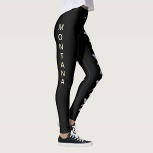 Leggings Flor de Bitterroot Montana Preta