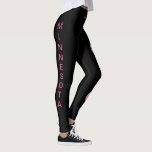 Leggings Flor de Dama Preta do Estado de Minnesota