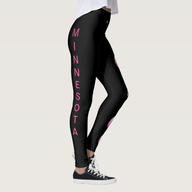 Leggings Flor de Dama Preta do Estado de Minnesota (Direita)