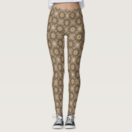 Leggings Flor de Girassol Semente de Pluma de Gram